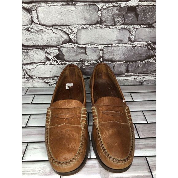 Kirkland Signature Brown Leather Penny Loafers Moc Toe Slip On Shoes Men Sz 10D - Picture 12 of 16
